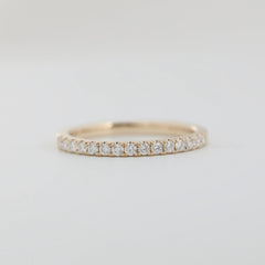 14K Yellow Gold 1.6mm Round Lab Diamond Half Eternity Ring - MMR