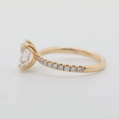 14K Yellow Gold 1.76ct Antique Emerald Cut Lab Diamond Tulip Design Ring - MMR