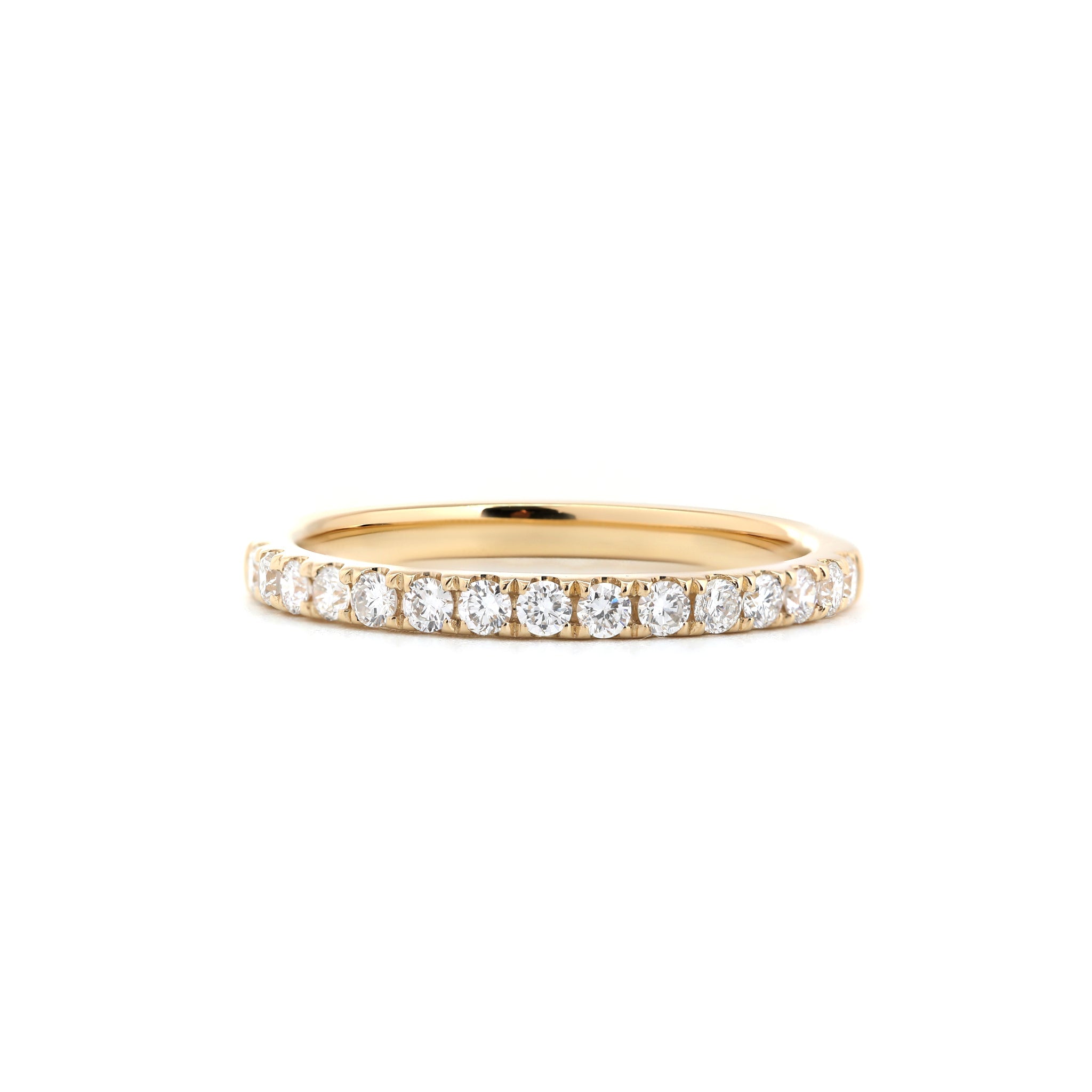 14K Yellow Gold 1.9mm Round Brilliant Lab Diamond Half Eternity Ring - MMR