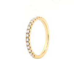 14K Yellow Gold 1.9mm Round Brilliant Lab Diamond Half Eternity Ring - MMR