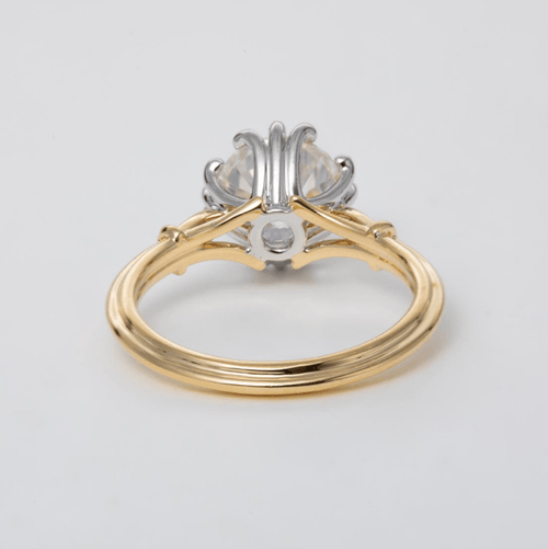 14k Yellow Gold & Platinum 2 Carat Old European Cut Diamond Round Prongs Vintage Engagement Ring