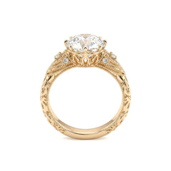 14K Yellow Gold 2.55ct Old European Cut Lab Diamond Vintage Ring - MMR