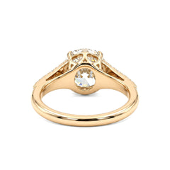 14K Yellow Gold 2.56CT Old European Cut Lab Diamond Vintage Milgrain Design Band Ring - MMR