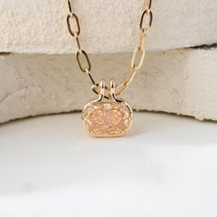 14K Yellow Gold 3.03ct Elongated Cushion Yellow Lab Diamond Pendant (Pendant only) - MMR