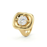 14K Yellow Gold 3.252CT Old European Cut Lab Diamond Modern Pillow Style Four - prong Set Ring - MMR