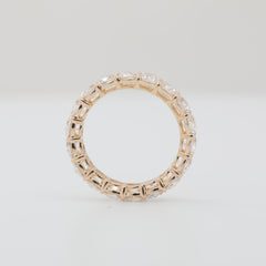 14K Yellow Gold 3.5*3.5mm Old Mine Cut Lab Diamond Eternity Ring - MMR