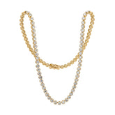 14K Yellow Gold 3.6mm Bezel - Set Round Brilliant Lab Diamond Tennis Necklace - MMR