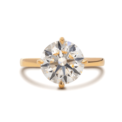 14K Yellow Gold 3CT Round Brilliant Lab Diamond Ring - MMR