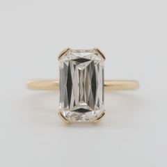 14K Yellow Gold 4.59ct Criss Cut Lab Diamond Hidden Halo Ring - MMR
