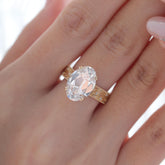 14K Yellow Gold 5.23ct Oval Lab Diamond Vintage Style Ring - MMR