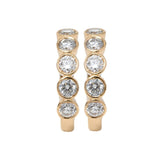 14k Yellow Gold Diamond Bezel Hoop Earrings