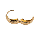 14k Yellow Gold Diamond Star Hoop Earrings