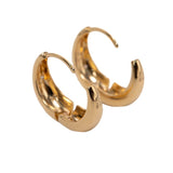 14k Yellow Gold Diamond Star Hoop Earrings