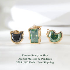 14K Yellow Gold Fiorese Animal Moissanite Pendants - Ready to Ship - MMR