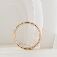 14K Yellow Gold Plain Ring with Millegrain - MMR