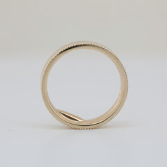 14K Yellow Gold Plain Ring with Millegrain and 5mm Band Width Design - MMR