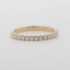 14K Yellow Gold Round Cut Lab Diamond Half Eternity Ring - MMR