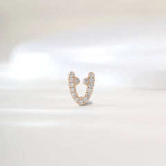 14K Yellow Gold Round Cut Lab Diamond Letter A Pendant (Pendant only) - MMR