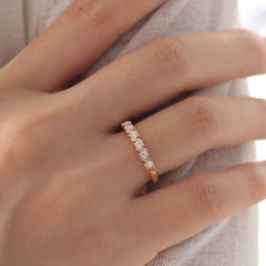 14K Yellow Gold Round Lab Diamond 6-stone Ring - MMR