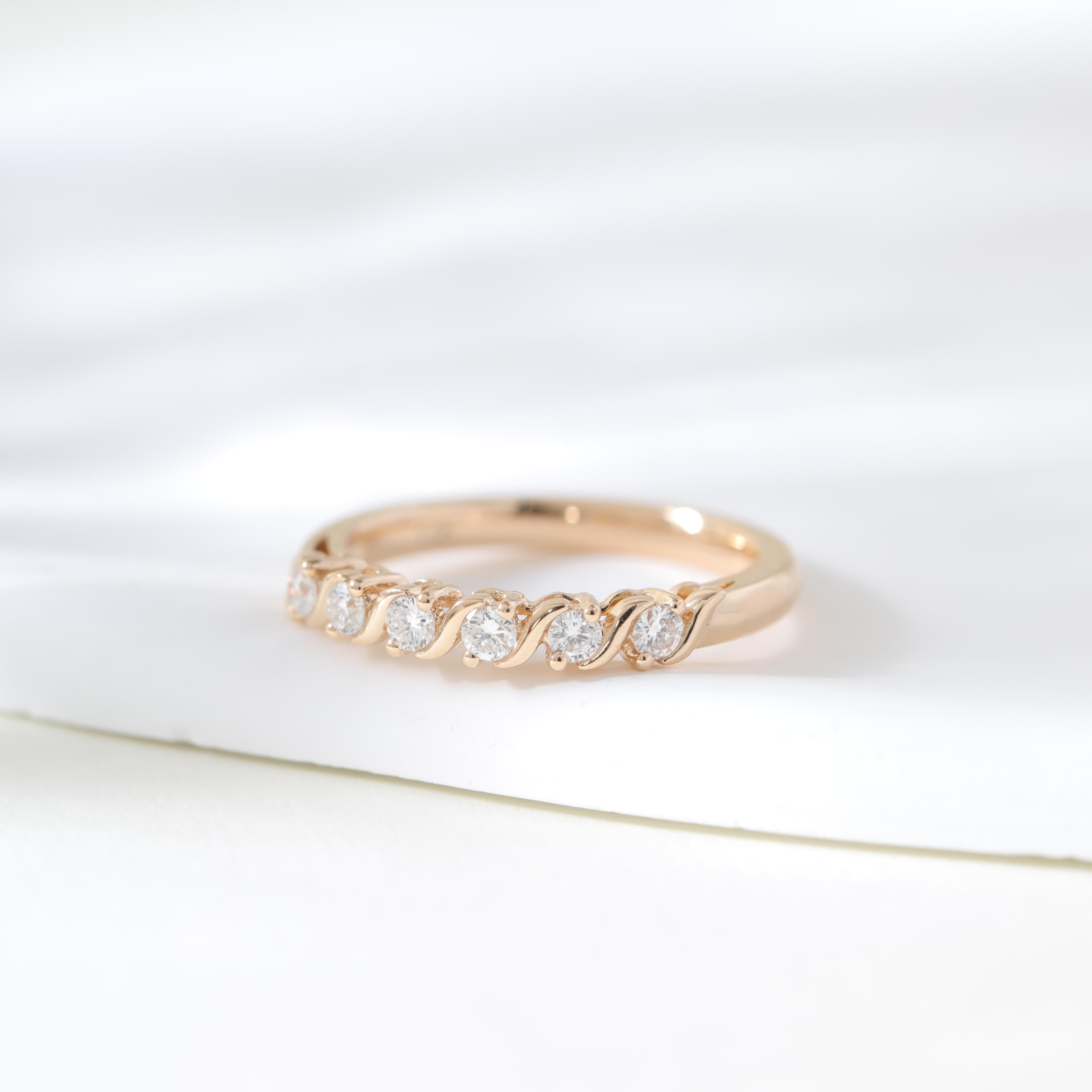 14K Yellow Gold Round Lab Diamond 6-stone Ring - MMR