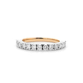 14K Yellow & White Gold 2mm Round Diamond Half Eternity Tapered Design Band (US 3.5) - MMR