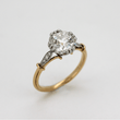 18k Yellow & White Gold 4.5 Carat Old European Cut Cushion Lab Diamond Vintage Style Engagement Ring