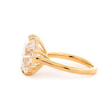 14k Yellow Gold 6.5 Carat Old Mine Cut Lab Diamond Prong Setting Vintage Solitaire Ring