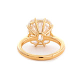 14k Yellow Gold 6.5 Carat Old Mine Cut Lab Diamond Prong Setting Vintage Solitaire Ring