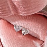 Cherished Moments 14K White Gold Stud Earrings with 2 ct tw Heart Shaped Lab Diamond and Basket Setting