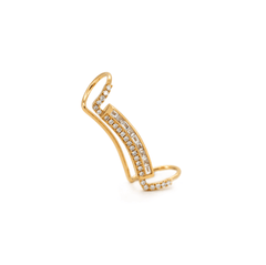 Baguette Cut & Round Cut Lab Diamond Ear Cuffs
