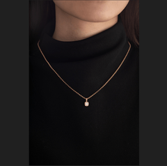 Old Mine Cut Lab Diamond Bezel Pendant Necklace