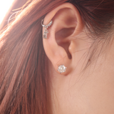 Round Cut Lab Diamond 6 Claw Prong Martini Stud Earrings (DE/G Color, VS Clarity)