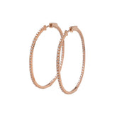 18k Rose Gold Diamond Huge Hoop Earrings| Fiorese Jewelry