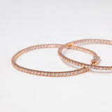 18k Rose Gold Diamond Huge Hoop Earrings| Fiorese Jewelry