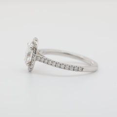 18K White Gold 1.06ct Oval Cut Lab Diamond Halo Ring - MMR