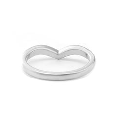18K White Gold 1.5mm Round Diamond V - Shaped Half Eternity Ring - MMR