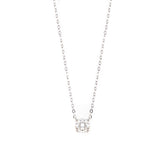 18K White Gold 1ct Round Lab Diamond Double Prong Basket Setting Necklace - MMR