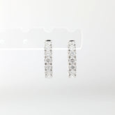 18K White Gold 2.6mm Round Lab Diamond Bezel 9 Stone Earrings - MMR