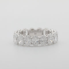 18K White Gold 5*3.5mm Oval Lab Diamond Eternity Ring - MMR