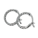 18k White Gold Diamond Hoop Earrings