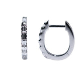 18k White Gold Diamond Hoop Earrings