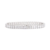18K White Gold Emerald Cut Lab Diamond Tennis Bracelet, Radiant Diamond Emerald Design - MMR