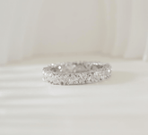 18K White Gold Heart Shaped Lab Diamond Eternity Ring(Unresizable) - MMR