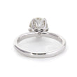 18K White Gold Round Lab Diamond Hidden Halo Floral Basket Setting Engagement Ring (Ring Setting Only)
