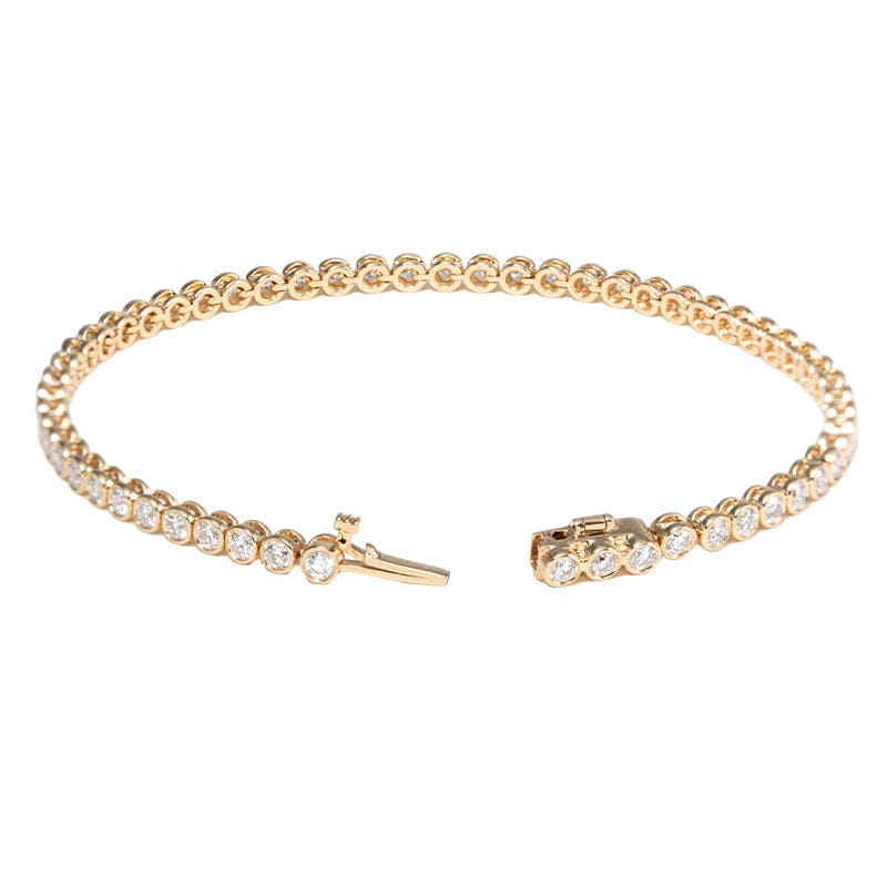 18k Yellow Gold Bezel Diamond Tennis Bracelet