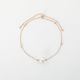 18K Yellow Gold Freshwater Pearl Chain Bracelet - MMR