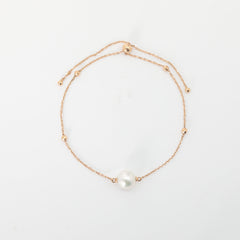 18K Yellow Gold Freshwater Pearl Chain Bracelet - MMR