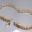 18K Yellow Gold Round & Emerald Cut Lab Diamond Tennis Bracelet