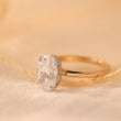 18K Yellow & White Gold 4 Carat Oval Brilliant Cut Lab Diamond Hidden Halo Wedding Ring (Ring Setting Only)