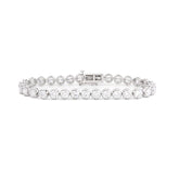 14K White Gold Round Lab Diamond Crown Setting Lab Diamond Tennis Bracelet